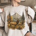 thumbnail image 5 of Vintage Elk Mountain Scene Sweatshirt | Wildlife Nature Graphic Pullover, 5 of 8