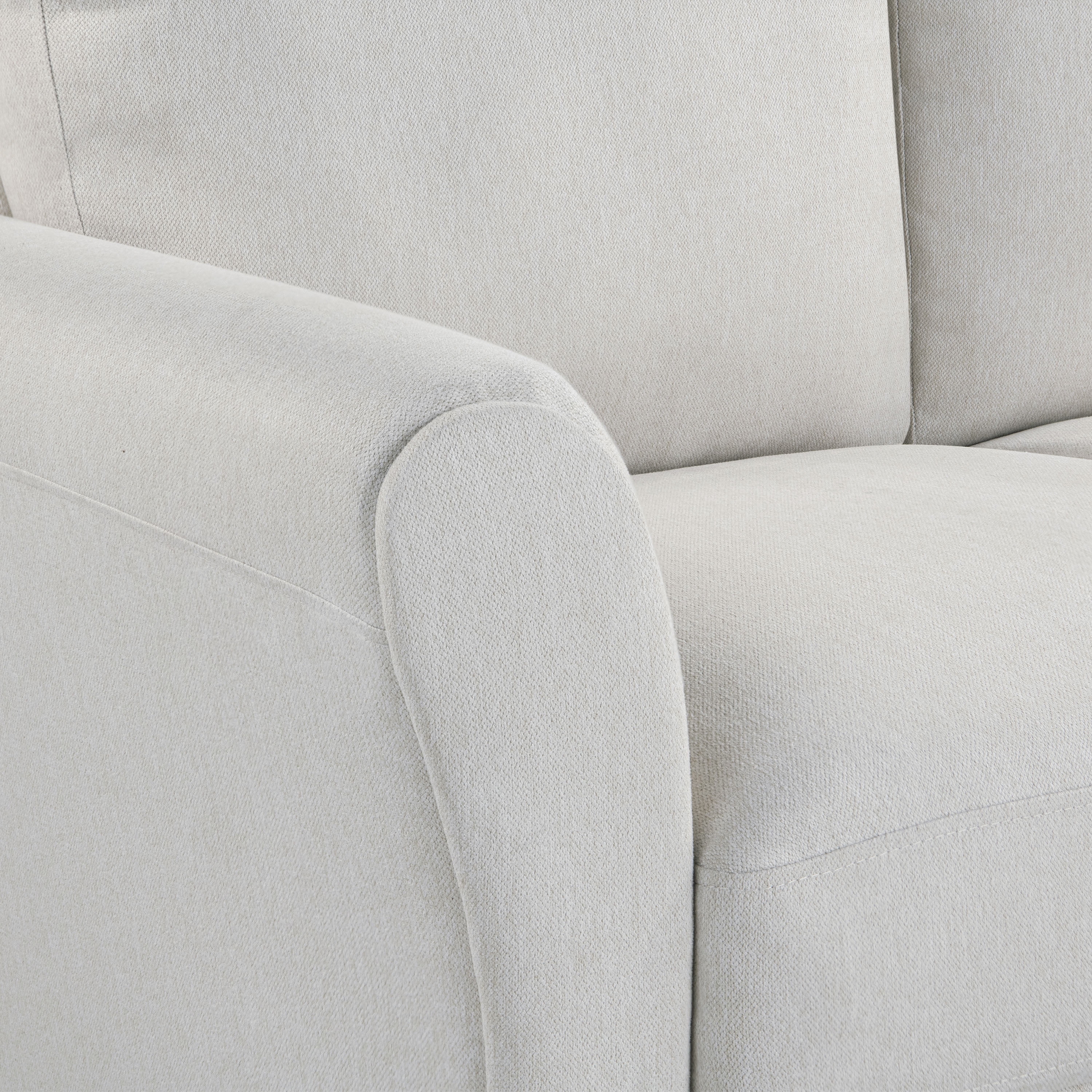 Lifestyle Solutions Alexa Sofa with Rolled Arms, Oyster Fabric