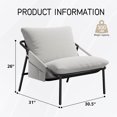 thumbnail image 5 of YOUDENOVA Sling Accent Chair, Modern Comfy Metal Framed Armchair with Side Pockets, Mid-Century Lounge Chair for Living Room Bedroom Reception Room - Grey, 5 of 10