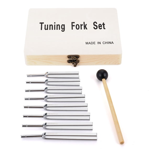 Hormy Tuning Forks for Healing Set (256-512Hz) for Chakras, Yoga, Meditation Accessories & Sound Therapy Devices, Tuning Forks with Case Mallet, Alloy