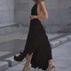 thumbnail image 2 of Vestido con flecos de verano para mujer, vestido Sexy elegante sin espalda, sin mangas, cuello colgante sólido para mujer, 2 of 5