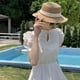 thumbnail image 5 of Sombrero de 56-58cm de circunferencia para mujer, sombrero de paja serpentina, sombrero plano de verano, protector solar, sombrero para sol de playa para vacaciones en la playa, 5 of 5