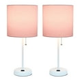 thumbnail image 2 of LimeLights White Stick Lamp with Charging Outlet and Fabric Two Pack Set, 2 of 7