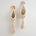 thumbnail image 1 of Colgador de plantas TUNC 2 piezas cesta de macramé suspendida con cuentas de madera, 1 of 4