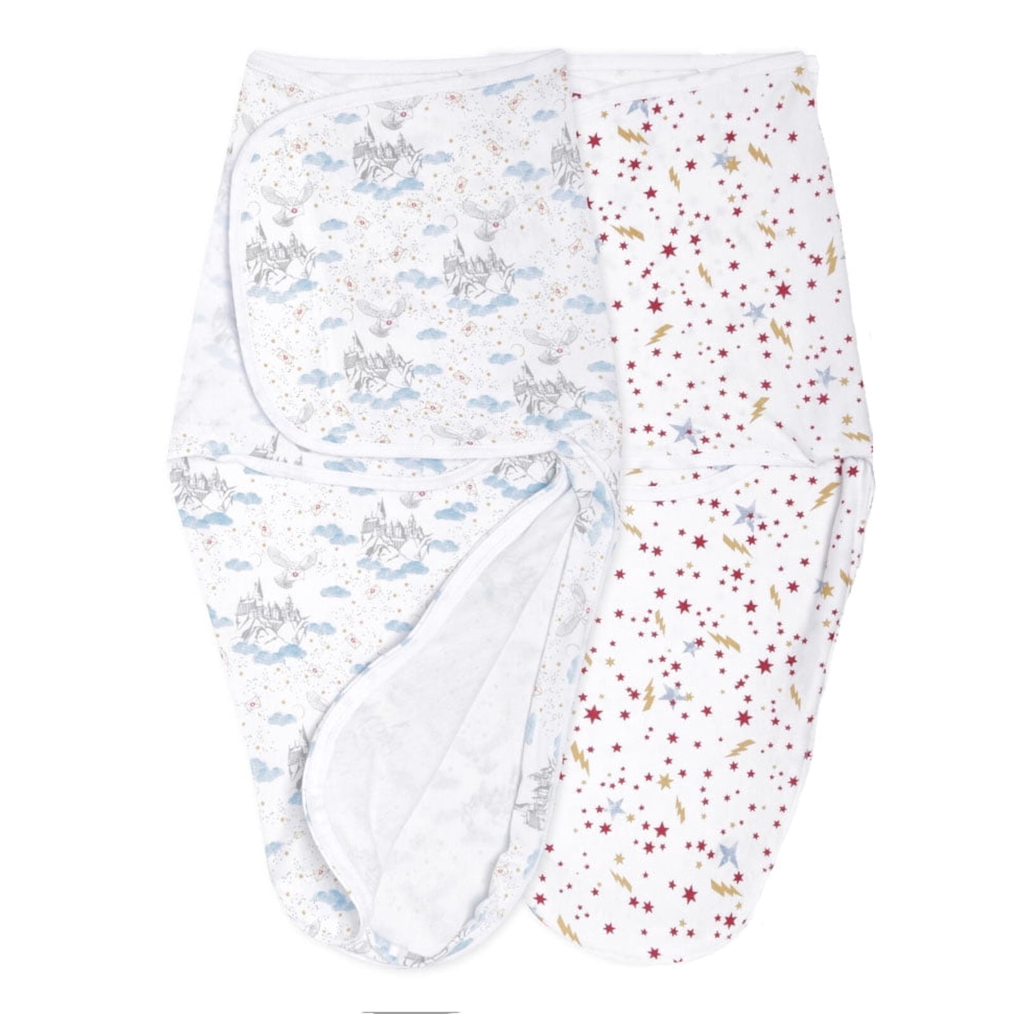aden + anais Essentials x Harry Potter Wrap Swaddles, Cotton, Harry Potter Messenger, Unisex, Newborn, 0-3 M, 2-Pack