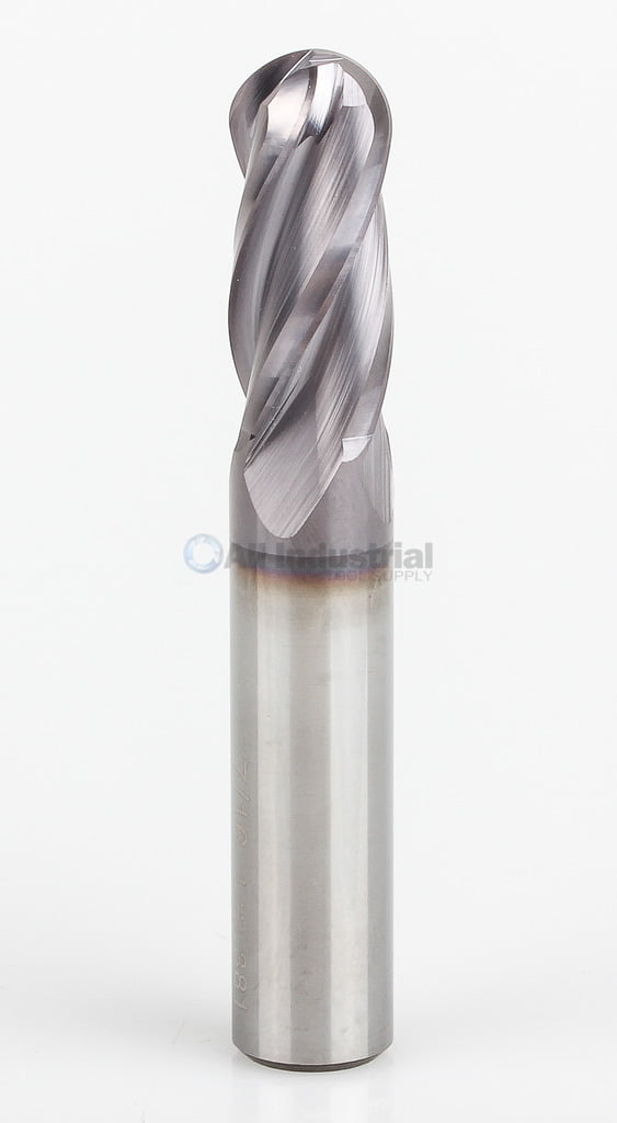 10 Pcs 1//4/" 4 Flute Regular Length Ball End Carbide End Mill TiAlN Coated