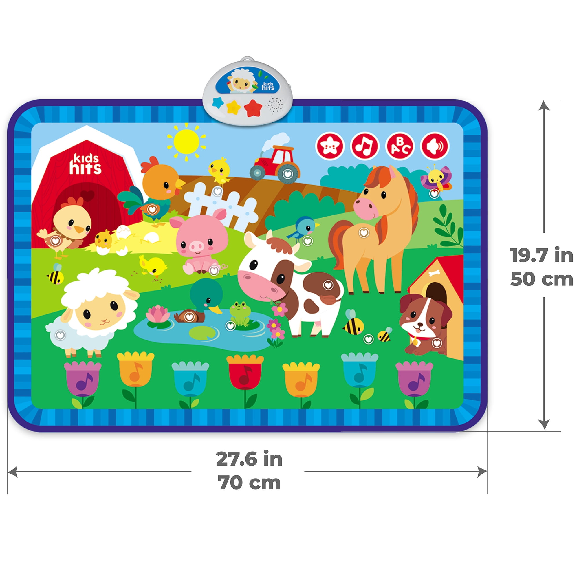 Kids Hits: Light & Sound Mat - Noisy Farm - Musical Activity Floor Pad, Sensory Toy, Animals-Songs-Piano Notes, Touch-Listen-Learn, Baby-Toddlers 8Mo+