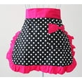 thumbnail image 2 of Cute Waist Apron Vintage Retro Ruffle Apron 50’s Cooking Kitchen Apron with Pockets for Women Girls, Rose Red, 2 of 5