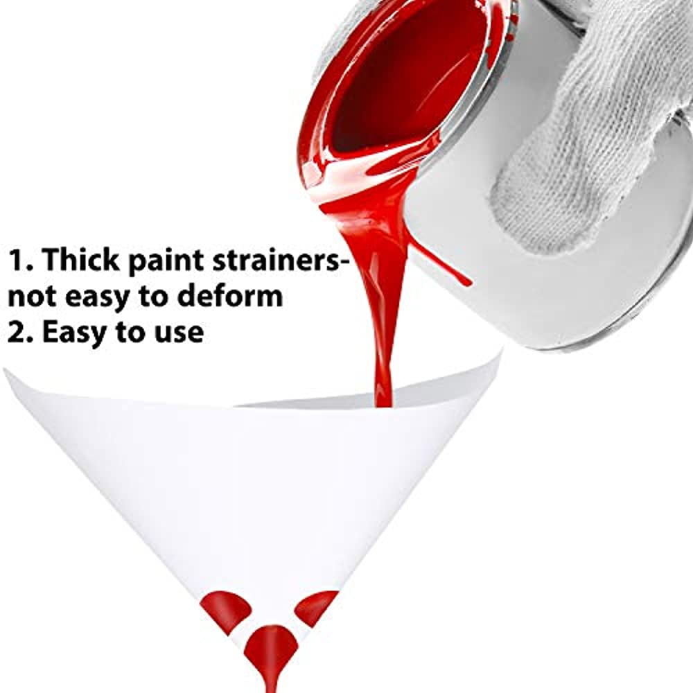 Boao Paint Filter Set Nylon Mesh Funnel 100 Packs Paint Strainers 150 Micron Filter Tip Cone Shaped and 1 Pack Silicone Funnel 