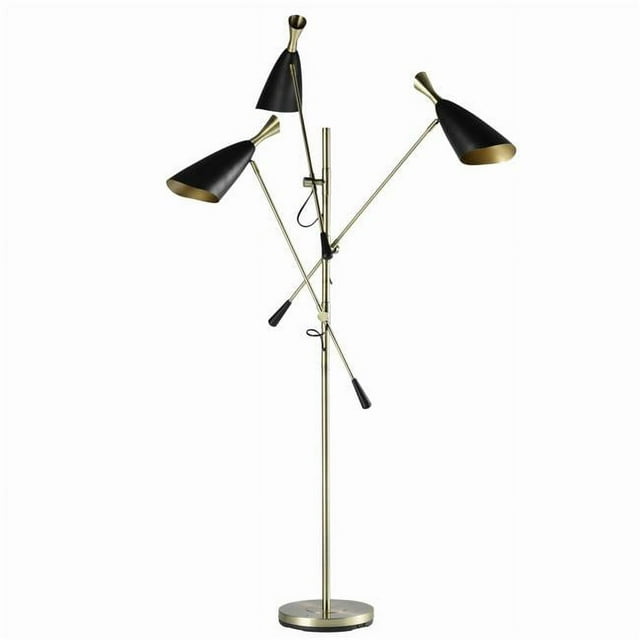 Benjara BM229470 3 Lampadaire en Métal Léger avec Hauteur Réglable&44; Noir