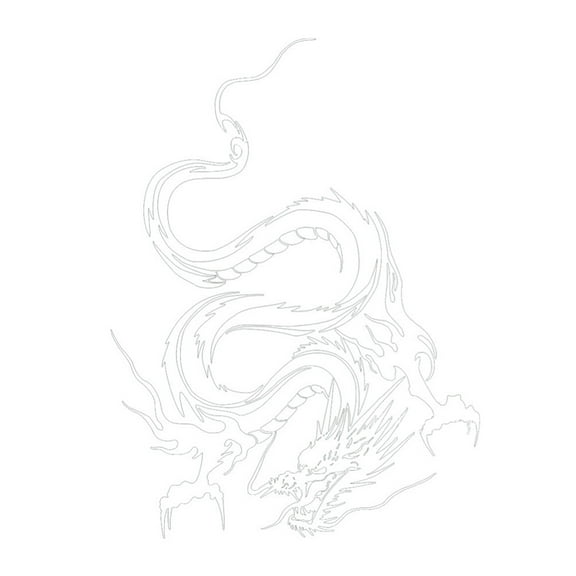 HUONA Car Decorative Sticker Auto Vehicle Dragon Pattern Style Hood Vinyl Decal Decoration Accessory White