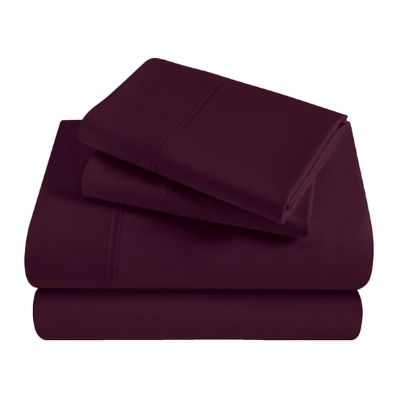 Superior Egyptian Cotton 300 Thread Count Deep Pocket Sheet Set, Twin XL, Plum