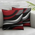 thumbnail image 3 of Nawypu  Red and Black Throw Pillow Covers, Grey Modern Abstract Pillowcases,Gray Geometric Circle Pattern Decor for Sofa Couch Living Room Bedroom Home Outdoor, 3 of 5