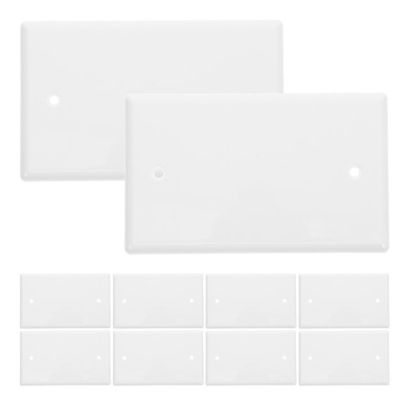 10pcs Blank Wall Plate Cover Plastic Wallplate Box Electrical Covers Outlet Switch Covers for Decorative Receptacle Outlet Switch White