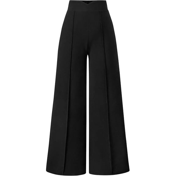 PRETTYGARDEN Wide Leg Pants Woman Spring Dressy High Waisted Casual Lounge Palazzo Pants Fall Flowy Work Trousers