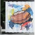 thumbnail image 4 of Ambesonne Colorful Shower Curtain, Rugby Ball Doodle Art, 69"Wx75"L, Multicolor, 4 of 5