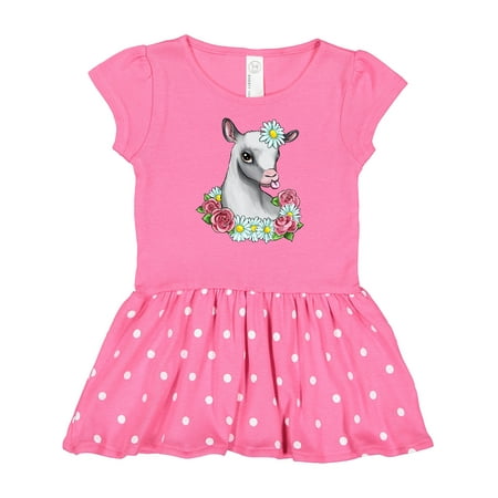 

Inktastic Cute Goat with Roses and Daisies Gift Baby Girl Dress