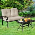 thumbnail image 4 of Patiojoy Ensemble de Conversation de Patio 2 Pcs Causeuse d'Extérieur avec Table à Café et Coussins Beiges, 4 of 6
