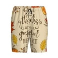 thumbnail image 4 of Gaeub Thanksgiving With A Grateful Heart Printed Men's Short Pajama Pants, Lightweight Lounge & Sleep Bottoms Keep You Cool - Small, 4 of 9