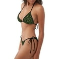 thumbnail image 4 of Ratiio Green Branch Olive Pattern Women's Two Piece Bikini Swimsuit - Adjustable Tie Bikini Set Sexy & Comfortable Beach Swimwear, 4 of 7