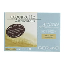 Fabriano Artistico Traditional White Watercolor Block, 140 lb./300 gsm, Cold Press, 20 Sheets, 7" x 10"