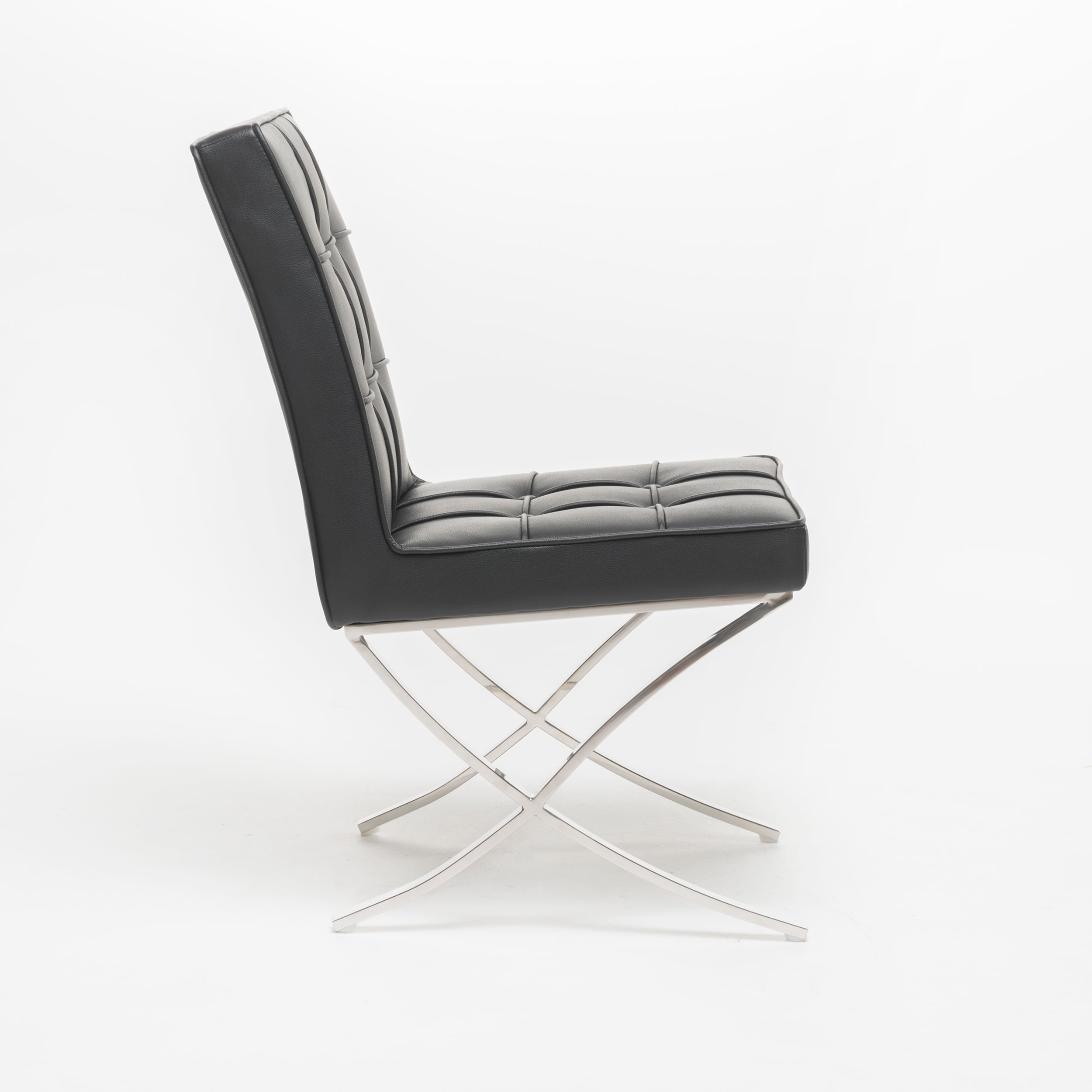 Noble House Harper Indoor Modern Bonded Leather Dining Chairs, Set of 2, Black