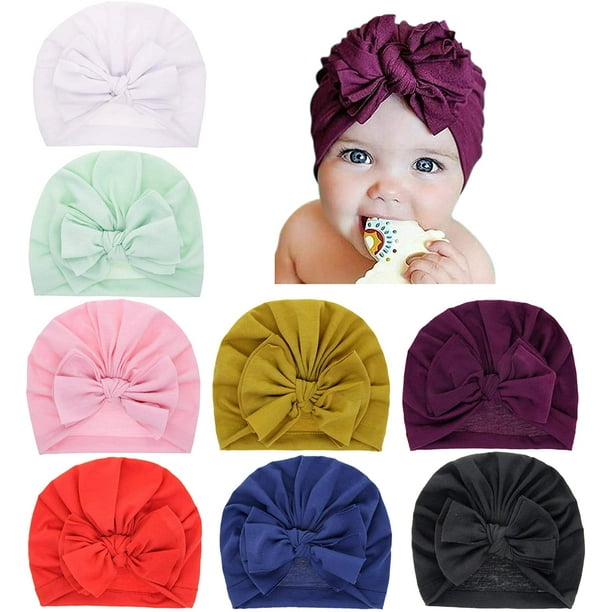 Bonnets Bébé 0-6 Mois - Chapeaux Turban Pour Nouveau-Né Fille
