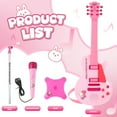 thumbnail image 5 of HopeRock Kids Toy Guitar for Toddlers Ages 3 4 5 6 Years, Pink Toys Guitar Set, with Microphone And Adjustable Stand, Musical Instrument Christmas Birthday Gift for Boys Girls., 5 of 7