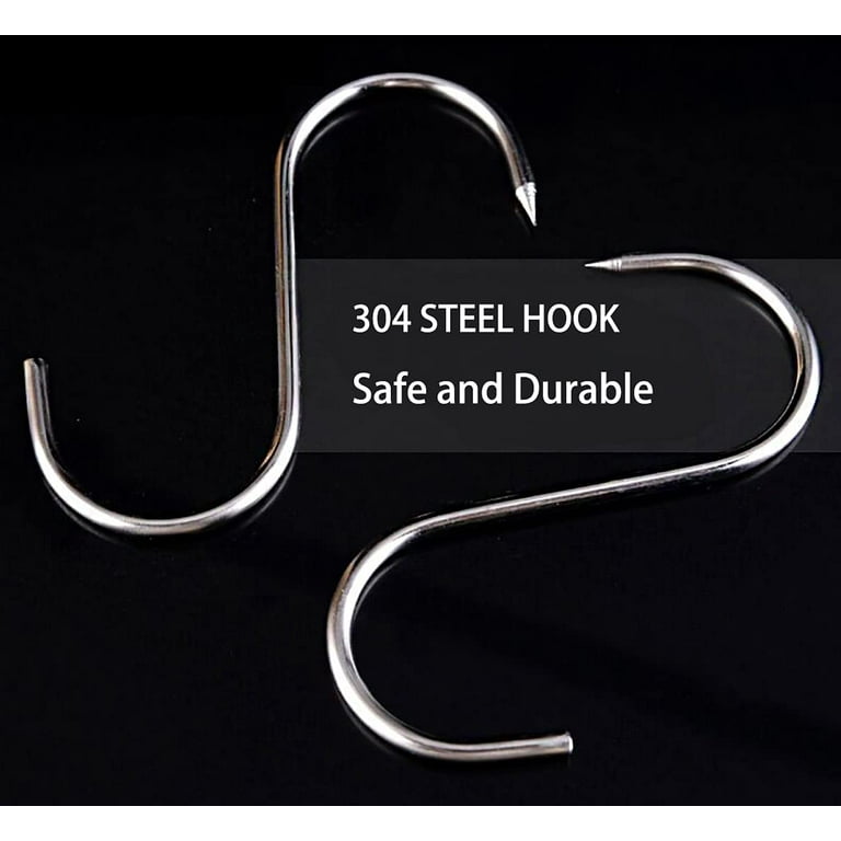 Meat Hooks 3''(10Pack), SUS304 Stainless Steel Butcher Hook Smoking Hooks,  Meat Processing for Hanging, Drying, BBQ, Grilling Sausage Chicken Beef Hook  Tool 