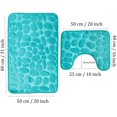 thumbnail image 3 of Juego De Alfombrillas De Baño De 2 Alfombrillas De Baño Lavables Antideslizantes, Alfombrilla De Baño Y Alfombrilla De Pedestal, 80 X 50 Cm, Aqua. Afortunado Sencillez, 3 of 5