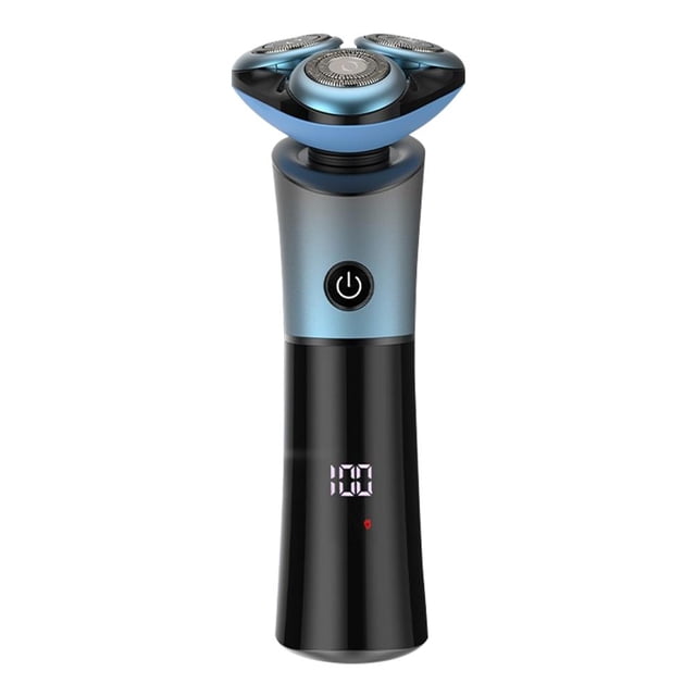 Blue (A)$ Rasoir Rotatif Électrique Intelligent Flottant 3D pour Tout le Corps, Rasoir Lavable Rechargeable pour Barbe d'Homme