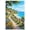 Unframe-style, variant on Vibrant Coastal Village Canvas Wall Art Print Mediterranean Landscape Beach Scene with Colorful Flowers Summer Seascape Painting for Living Room Bedroom Home Decor