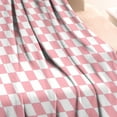 thumbnail image 3 of Pink and White Checkerboard Pattern Blanket,Comfortable Soft Flannel Throw Blanket,All Season,Warm Lightweight Blankets for Sofa Bed Couch Living Room Chair,30"x40", 3 of 4