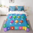 thumbnail image 2 of jejeloiu Number Alphabet Theme 7-Piece Twin Bedding Sets,Colorful Balloon Plaid Bedding Comforter Set For Kids Reversible, 2 of 8