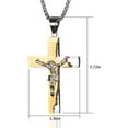 thumbnail image 6 of Cross for Car Rearview Mirror Pendant Charm for Car Mirror Hanging Accessories Ornament Jesus Crucifix Cross Necklace Stainless Steel Lord's Prayer Necklace with Bible Verse (Gold), 6 of 7