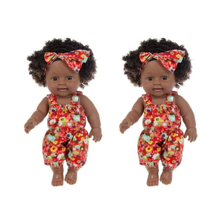 

PEONAVET Baby Toys Baby Toys 6 To 12 Months Black African Black Baby Cute Curly Black 12-Inch Vinyl Baby Toy Kids Christmas Gifts