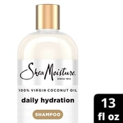 SheaMoisture Daily Hydration Shampoo for All Hair Types 100% Virgin Coconut Oil Sulfate-Free ,13Fl oz