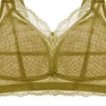 thumbnail image 5 of Jinhomg Women's Everyday Bras, Plus Size Wireless Sheer Lace Full-Coverage Bra for daily and T-shirt wear, Back Closure, Lace No Print, Soft Support Green 34, 5 of 5