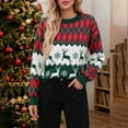 thumbnail image 2 of Women's Christmas Sweater Cable Knit Long Sleeve Crewneck Pullover Top Red S, 2 of 6