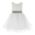 thumbnail image 2 of Ekidsbridal White Backless Lace V-Back Formal Photoshoot Dresses for Flower Girls Toddlers Dance Recital 206T 3, 2 of 3