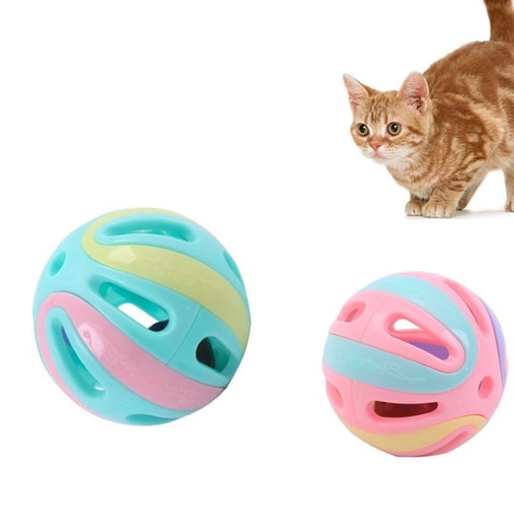 Cat Toys Bell Ball Large 3.1in Interactive Pet Toy Ball Kitten-Play Toys Sound Making Ball Cat Supplies Entertainment Accessories, 1Pcs, Blue