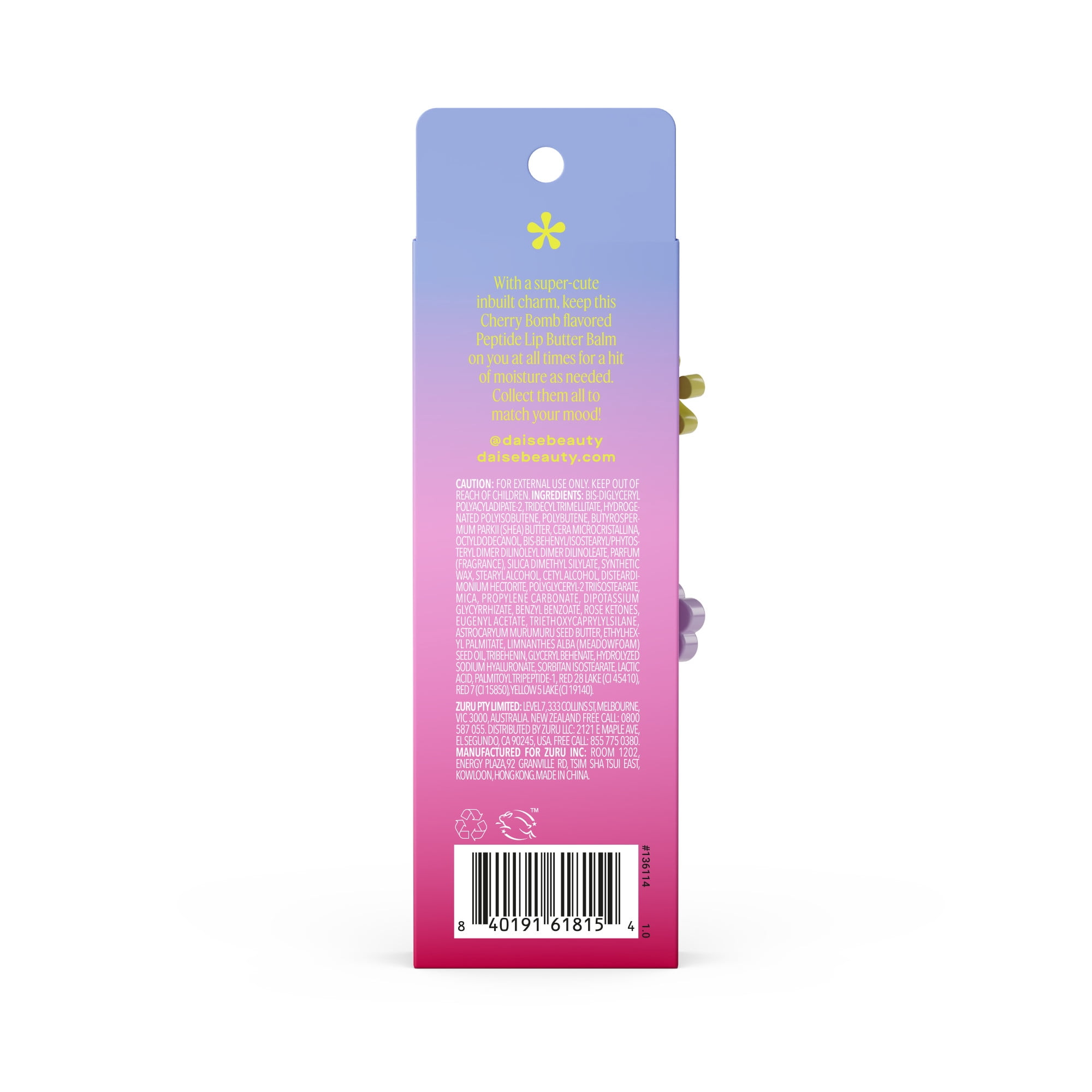DAISE Peptide Lip Butter Balm in Cherry Bomb, Lightly Tinted, 15 ml