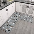 thumbnail image 2 of Gray Christmas Tree Pattern Kitchen Rugs Sets Of 2,Anti Fatigue Kitchen Mat Rugs Non Slip Washable,Decorative Kitchen Floor Mats for Kitchen,Sink,Laundry,17"x30"+17"x47", 2 of 7