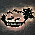 thumbnail image 2 of Craftnamesign Custom Moose Alternative Metal Wall Art LED Light, Moose In Forest Sign Home Decor, 2 of 5