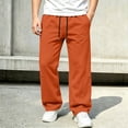 thumbnail image 5 of Xaqiouau Boys Wide Leg Sweatpants Loose Fit Casual Pants with Side Seam Detail Elastic Waist Drawstring Full Length Trousers Kids Everyday Sportswear Orange 10-11Years, 5 of 8