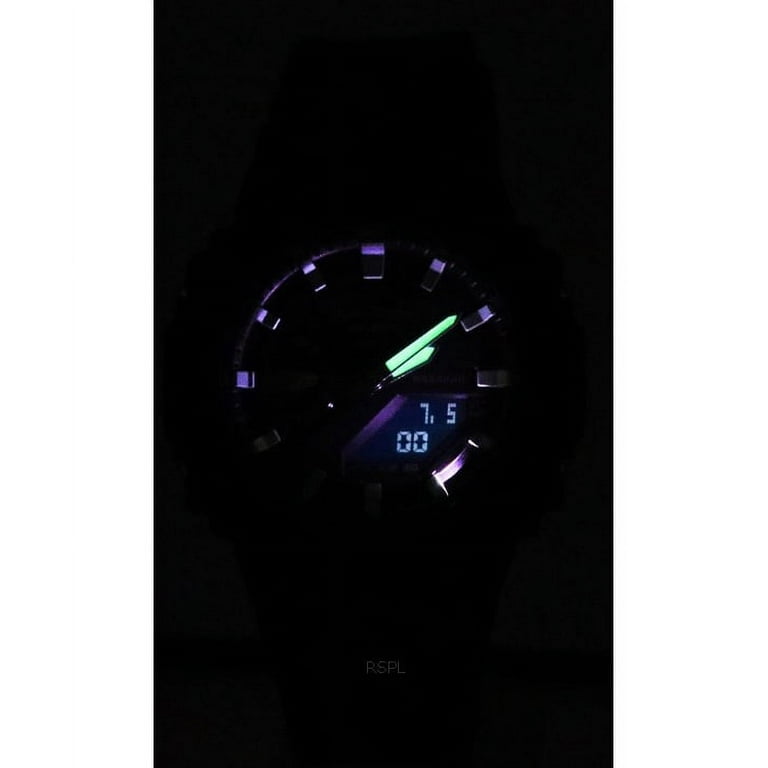 Digital Resin Black Analog Casio 200M Watch Men\'s Dial Strap GA-2100RC-1A Quartz G-Shock