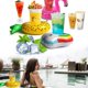 thumbnail image 4 of Paquete de 6 flotadores para bebidas con forma de animal, portavasos inflables reutilizables para fiestas de verano en la piscina. Cangrejo., 4 of 4