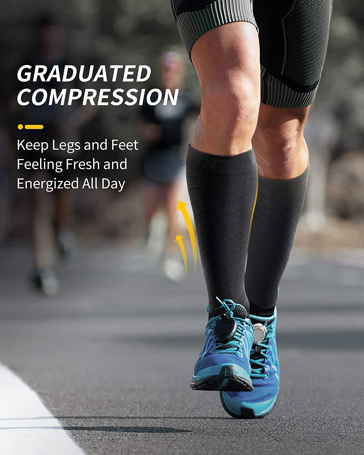 Cambivo Compression Socks for Women and Men 3 Pairs, 20-30mmHg Knee High Socks for Running, Travel, Athletics, Nurse, Flight