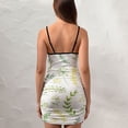 thumbnail image 4 of Ladies Elegant Sling Sleeveless Sexy Dress Plant pattern, 4 of 6