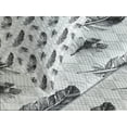 thumbnail image 4 of Ambesonne Feather Quilted Bedspread Set 3 Pcs, Grunge Geometric Gothic, King Size, Pale Grey Black White, 4 of 5